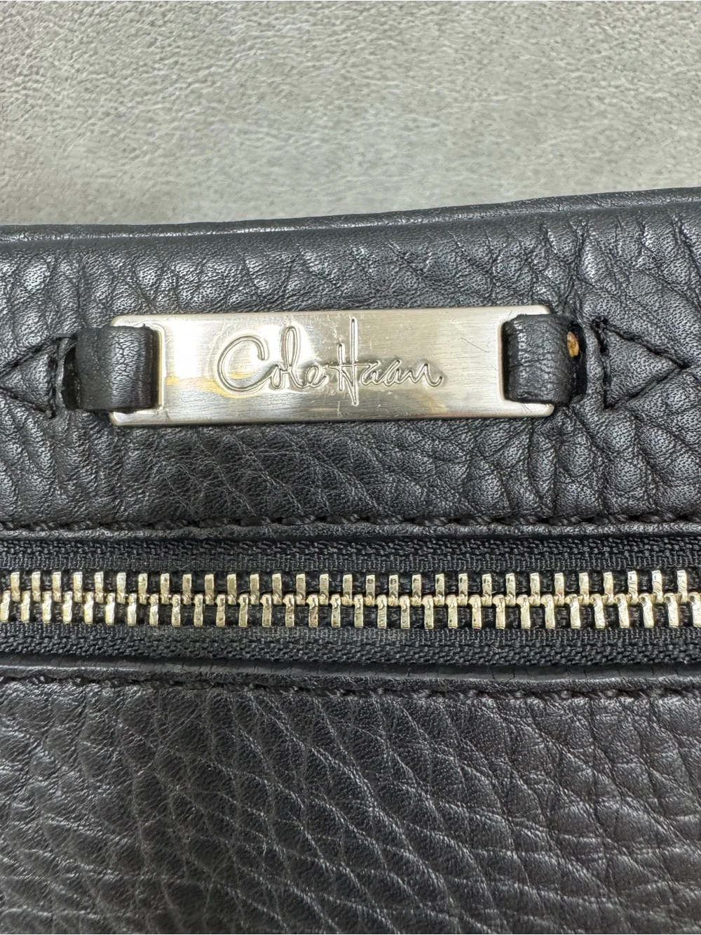 Cole Haan Black Pebbled Leather Crossbody Bag